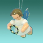 Engel schwebend - 5,5cm blaue Flügel