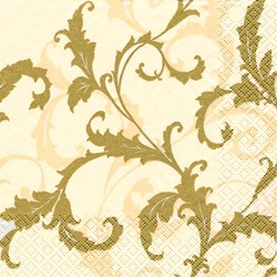Servietten Barock - gold, Cocktail, Auslaufartikel