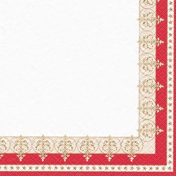 Servietten Barock rot - goldner Rand, Auslaufartikel