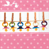 Servietten Baby soothes rose, Auslaufartikel