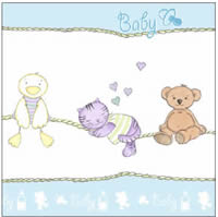 Servietten Babys Friends blue, Auslaufartikel