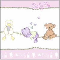Servietten Babys Friends rose