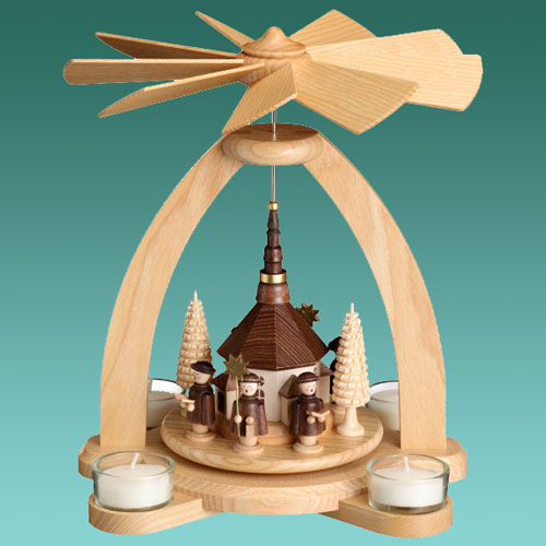 Teelichtpyramide - Seiffener Kirche 25cm
