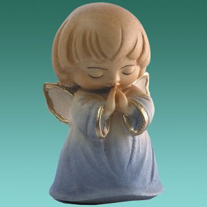 Schutzengel 7cm blau Goldrand - Auslaufartikel