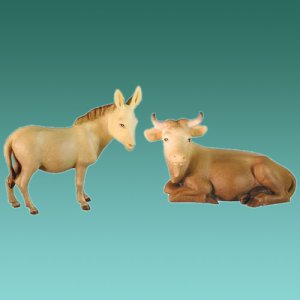 Ochse und Esel natur 12cm