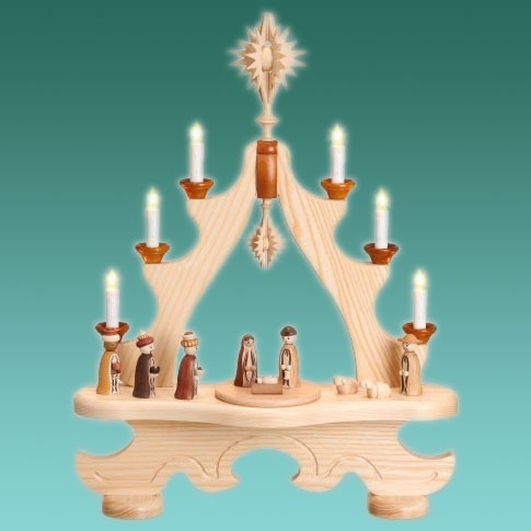 Schwibbogen, Spitze groß - Esche mit Geburt