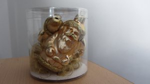 Baumschmuck aus Glas, gold, 2-tlg. Weihnachtsmänner