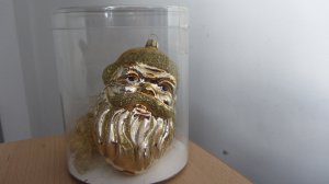 Baumschmuck aus Glas, gold, 1 Weihnachtsmänner