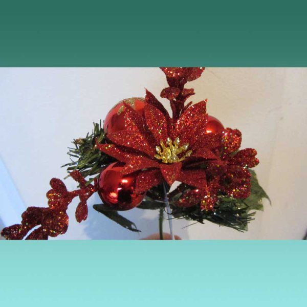 Weihnachtssternpick mit Kugeln 15cm