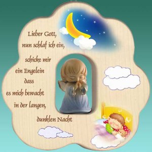 Wolke Mond mit Engel rot ...Lieber Gott...