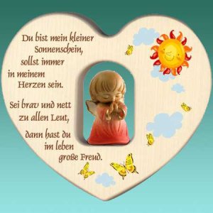 Herz Sonne mit Engel rot ...Du bist mein kleiner Sonnensch