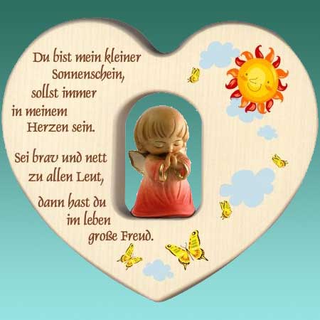 Herz Sonne mit Engel rot ...Du bist mein kleiner Sonnensch