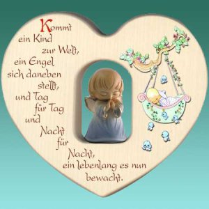 Herz mit Engel blau ...Kommt ein Kind zur Welt...