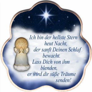 Wolke Stern mit Engelrelief blau ...Ich bin der hellste St