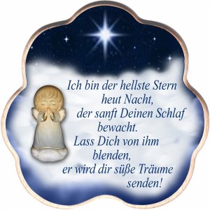 Wolke Stern mit Engelrelief blau ...Ich bin der hellste St
