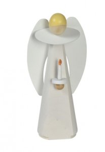 Engel weiß mit Kerze 11cm