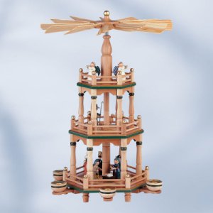 Pyramide, Christgeburt, natur, 2-stufig 48cm