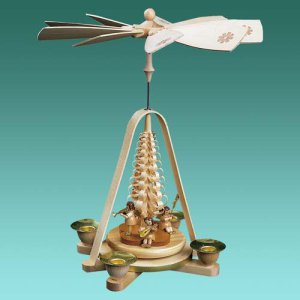 Pyramide, natur mit Engel 28cm