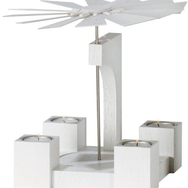 Pyramide Eiche, weiß ohne Bestückung 19cm