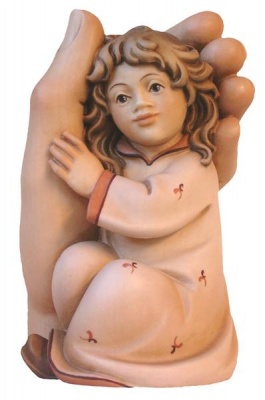 Schützende Hand Mädchen 7cm coloriert - Auslaufartikel