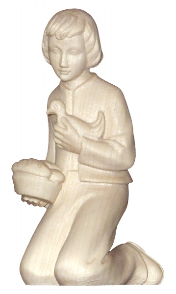 Hirtenbub kniend für 12cm Krippe natur passend