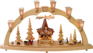 Schwibbogen Weihnachtswald mit Adventshaus 80cm