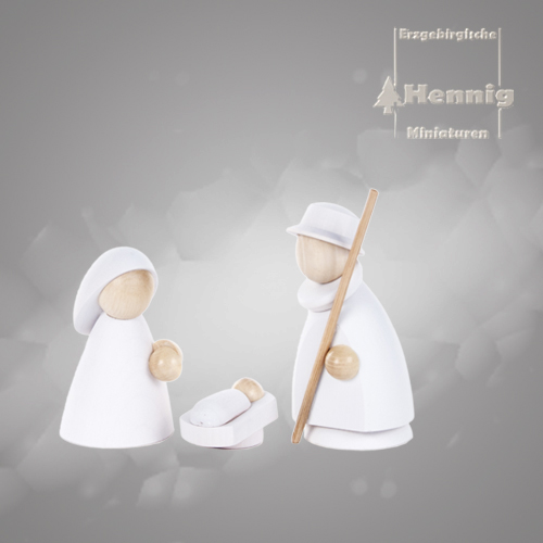 Heilige Familie natur/weiss - modern 8cm