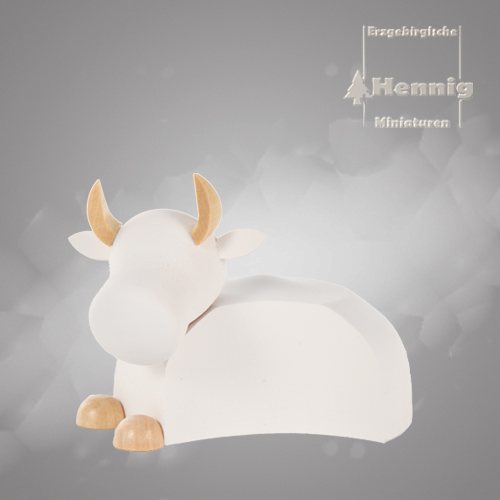 Ochse natur/weiss modern groß 6cm