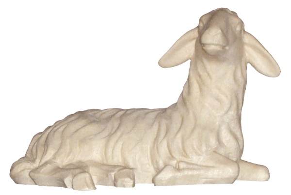 Schaf liegend links 9cm natur