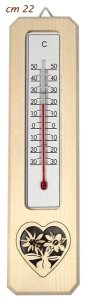 Thermometer Herz mit Blumen klein 18cm