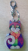 Schlüsselanhänger Katze Deko Naiv color