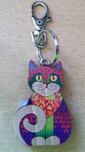 Schlüsselanhänger Katze Deko Naiv color