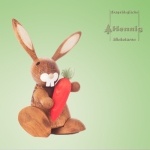 Hase natur mit Möhre 10cm