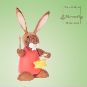 Hase rot mit Trommel 10cm