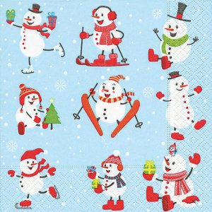 Servietten Active snowman
