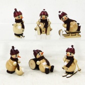 Schneemann mit Schnee 6tlg Set, dunkel
