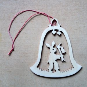 Glocke mit Hase-Baumbehang