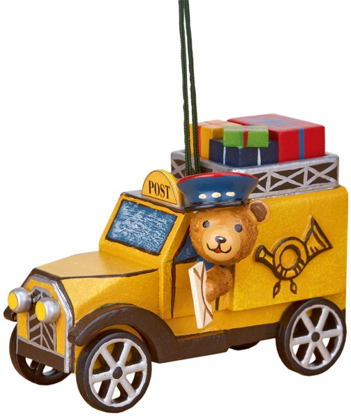 Postauto mit Teddy