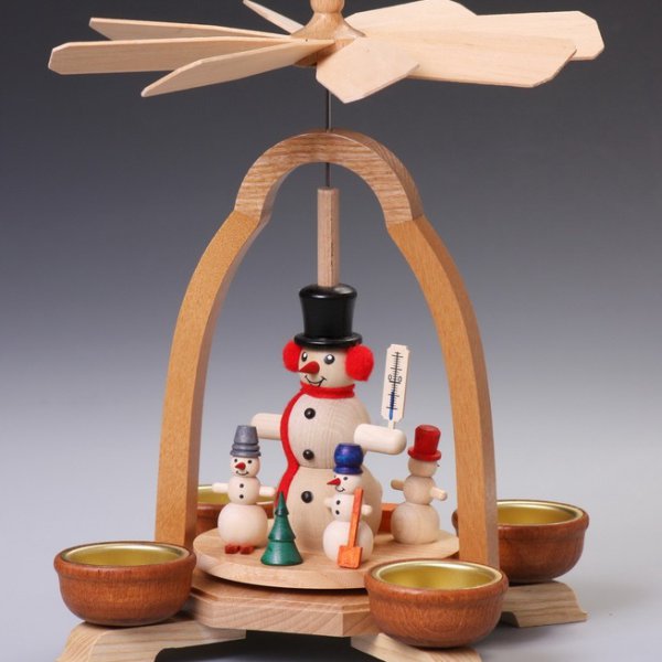 Pyramide, Schneemann für Teelichter 25cm