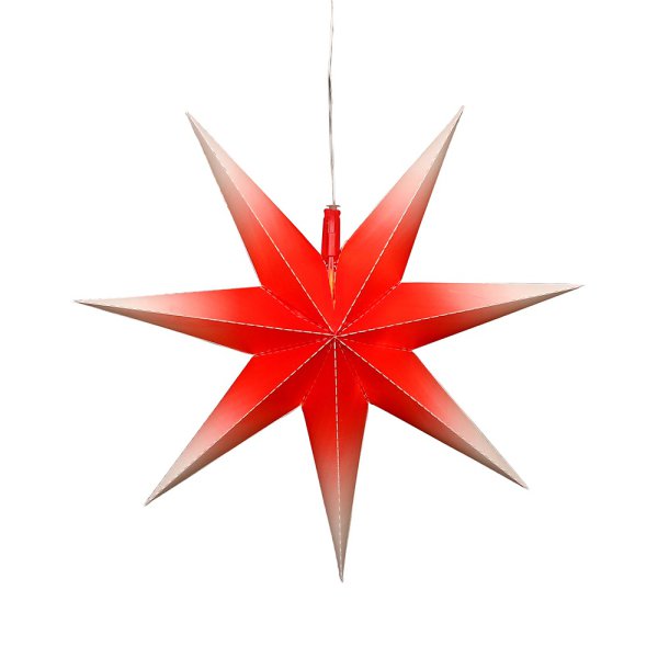 Falkensteiner Fensterstern - rot-weiß - 45 cm LED