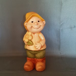 Polyresin Junge mit Blume 30cm