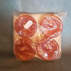 Teelichter, extra groß, hellbraun 4er