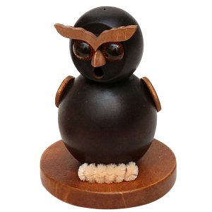 Räucherfigur Eule schwarz