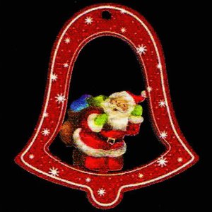 Baumbehang - Rot Glocke mit Hl. Nikolaus 6cm