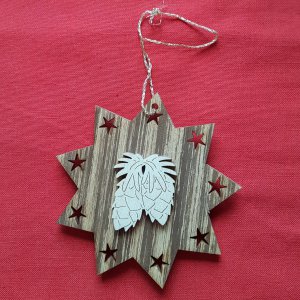 Baumbehang - Beidseitig Tannenzapfen auf Stern 8cm