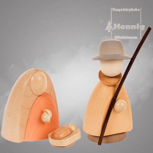 Heilige Familie lasiert - modern 10cm groß