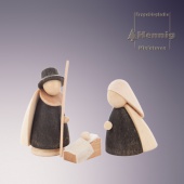 Heilige Familie natur/anthrazit - 6cm
