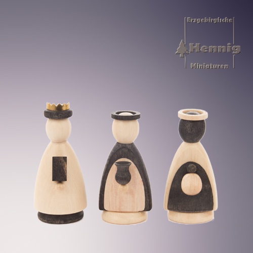Heilige Drei Könige natur/anthrazit - 6cm