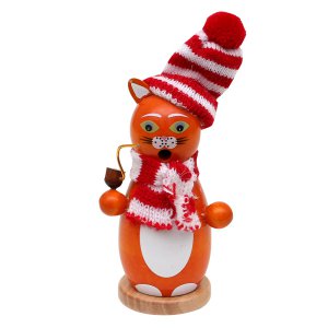 Räucherfigur Katze rot