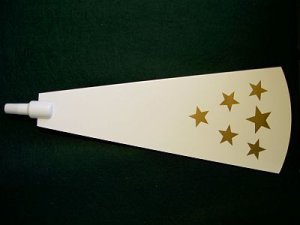 Flügel 17,5cm natur mit 6 goldenen Sternen bedruckt